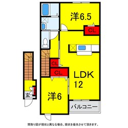 ロワゾーブルーＢの物件間取画像